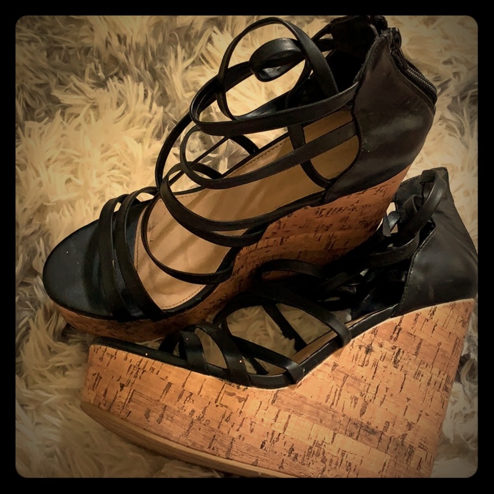 Strappy Cork Wedge Sandal